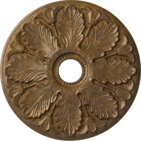 Ekena Millwork Milan Ceiling Medallion (Fits Canopies up to 4 5/8"), 24 1/2"OD x 3 1/2"ID x 1"P, Rubbed Bronze CM24MIRZS - main